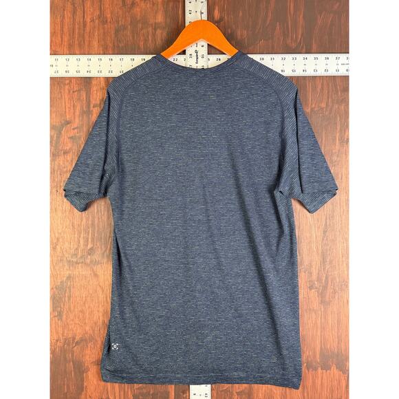 Lululemon‎ Athletica Metal Vent Tech SS Activewear Shirt Blue Green Mens L EUC - Picture 6 of 6